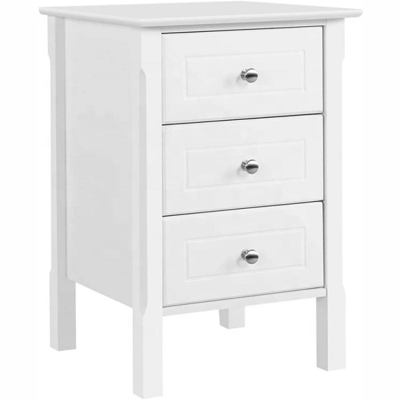 Classific Wooden Home Furniture Italian Bedside Table With Metal Handles