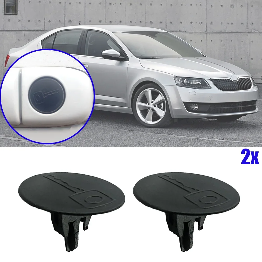 2Pcs New For Skoda Octavia A4 Mk1 A5 Mk2 Rapid I Yeti Auto Door Handle Rear Trunk Key Hole Cap Plug Clip Dustproof Rustproof