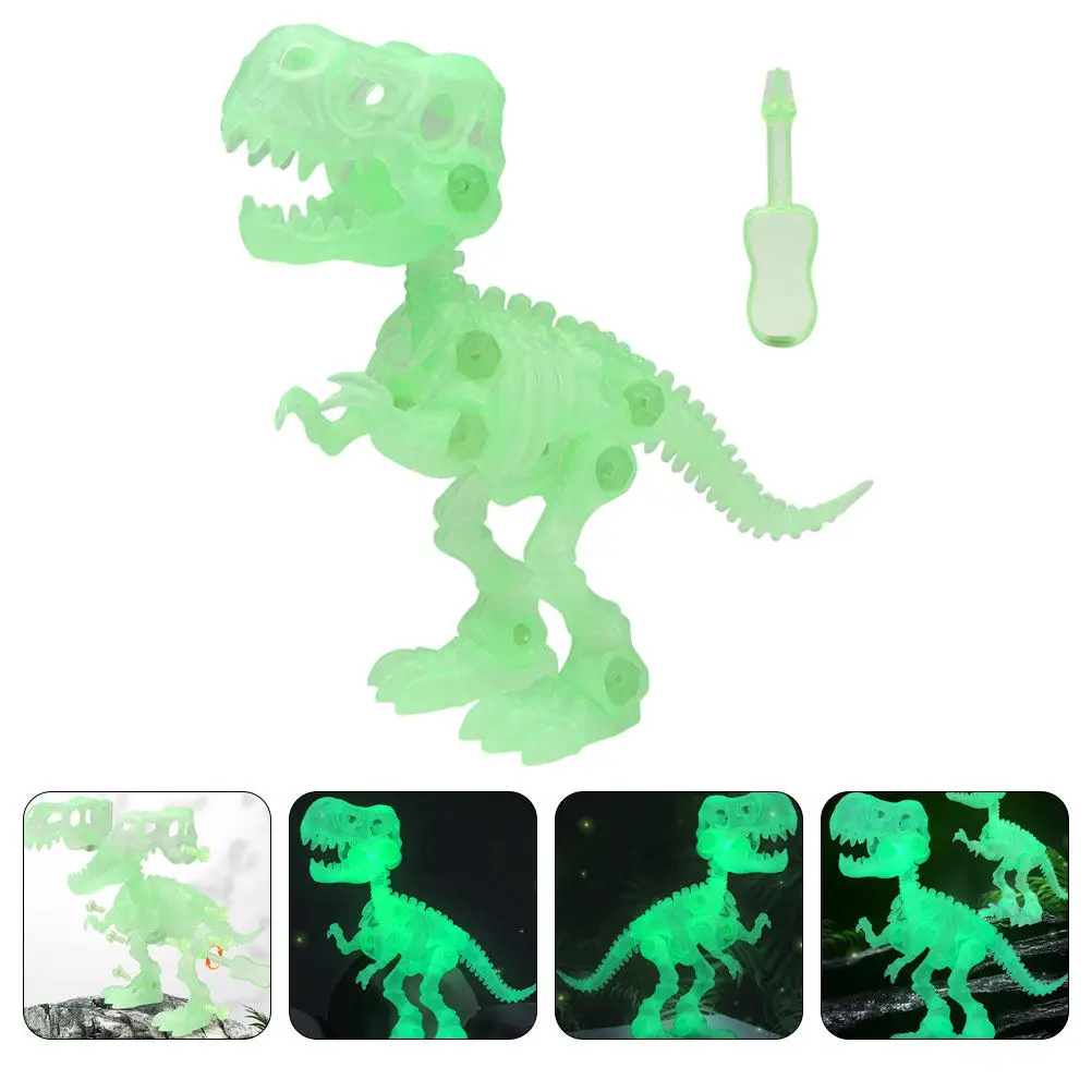 

1Set Glow in The Dark Dinosaurs Skeletons DIY Assembly Educational Night Fun Luminous Kids Dinosaur Plaything Decoration Prop