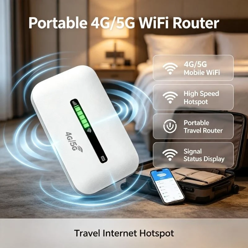 Portable 4G Wifi Router With Large Capacity Battery Solves Network Shortage Problems In Small Branch Office Daily Operations