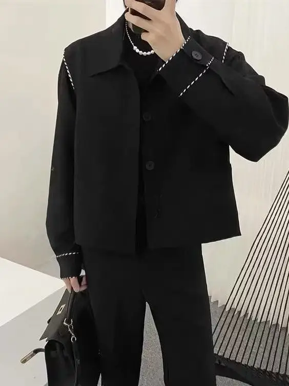 

Мужская куртка-бомбер American Sle: осенняя, премиум-дизайн, с воротником Cleanfit, плотная, модная, свободного кроя