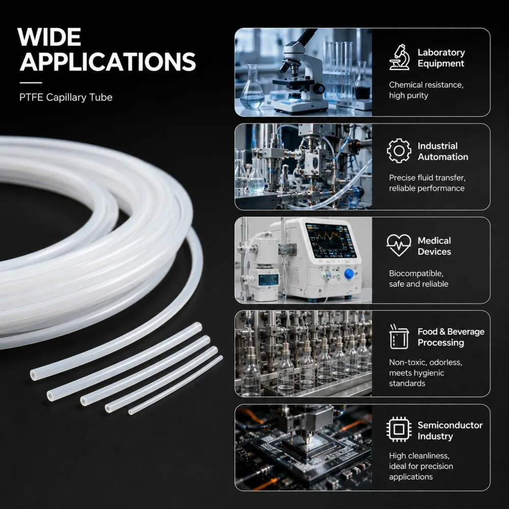White PTFE Tube Insulated Capillary ID 0.3-5mm 600V Heat Protector Transmit Hose Rigid Temperature Corrosion Resistance - view 6