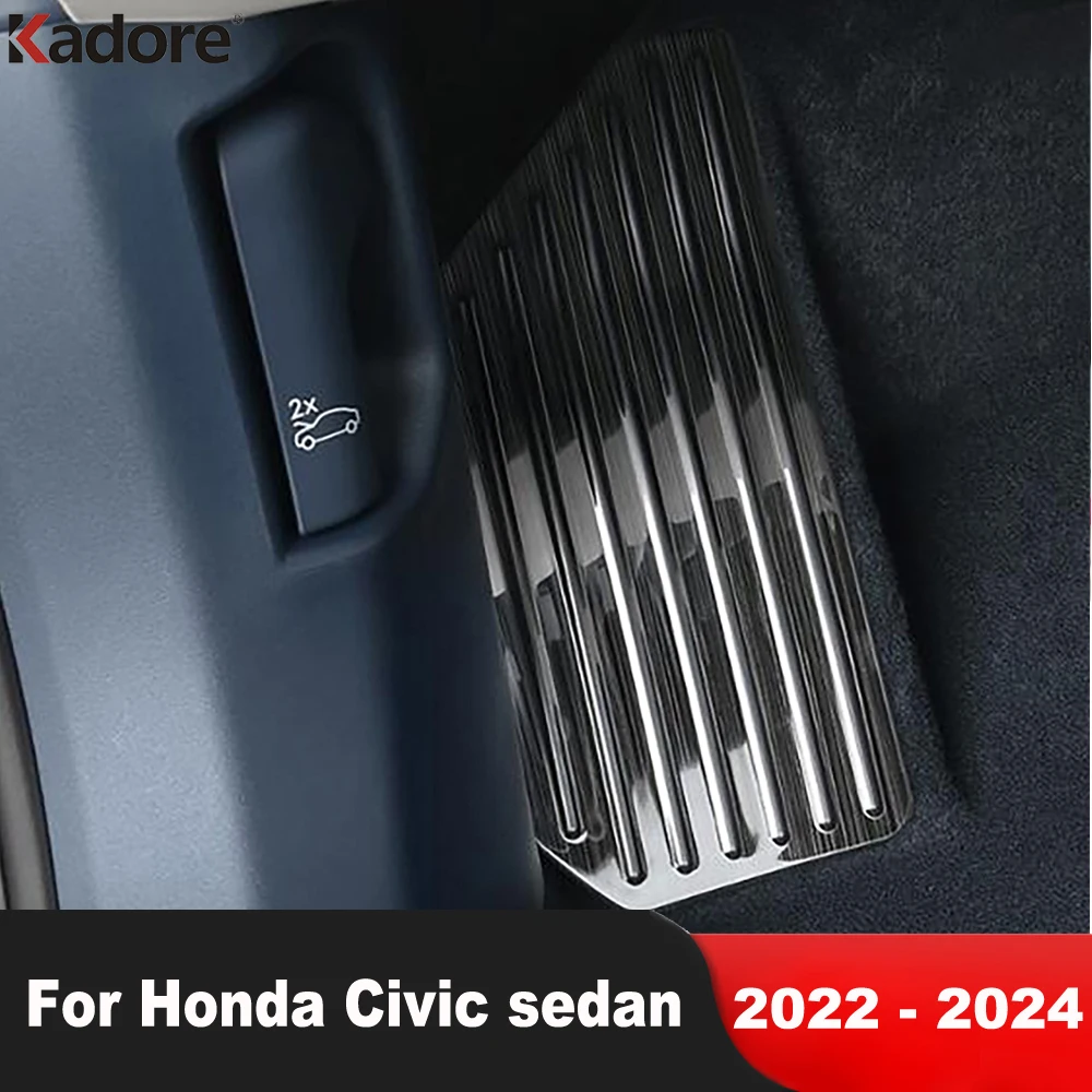 For Honda Civic 11th Sedan 2022 2023 2024 Stainless Car Foot Rest Pedals Plate Cover Trim Footrest Pad Interior Accessories