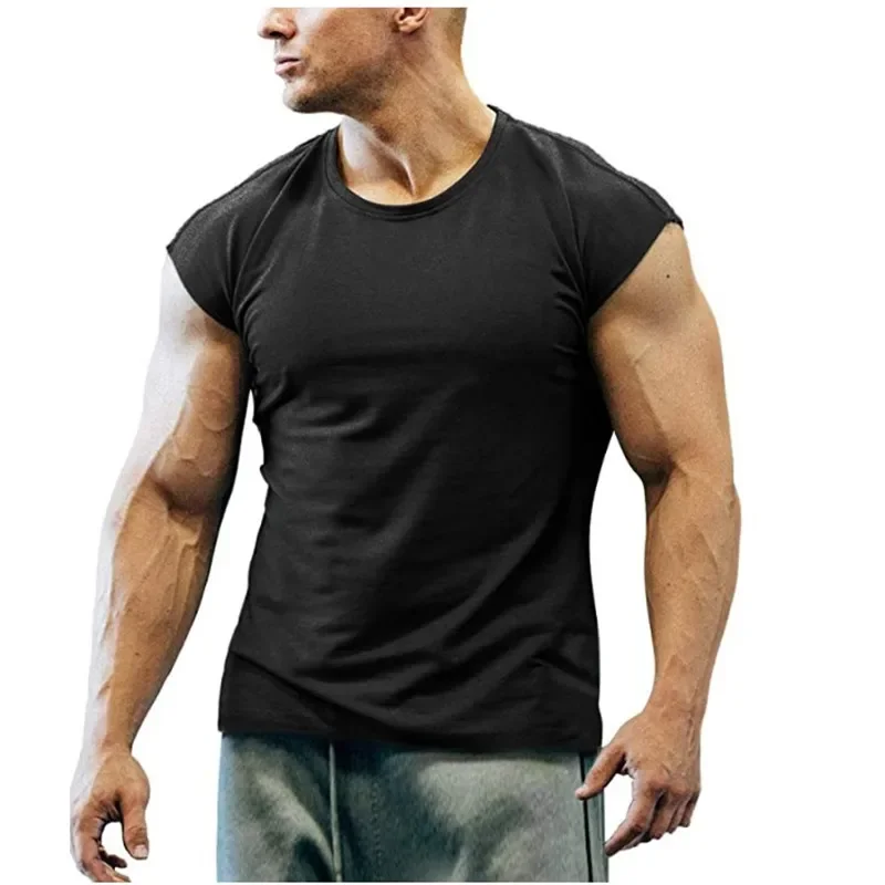 Gym Men\'s Sleeveless T-shirt Training Suit Summer Men\'s T-shirt Top Athlete Jersey Running Jogger Sportswear