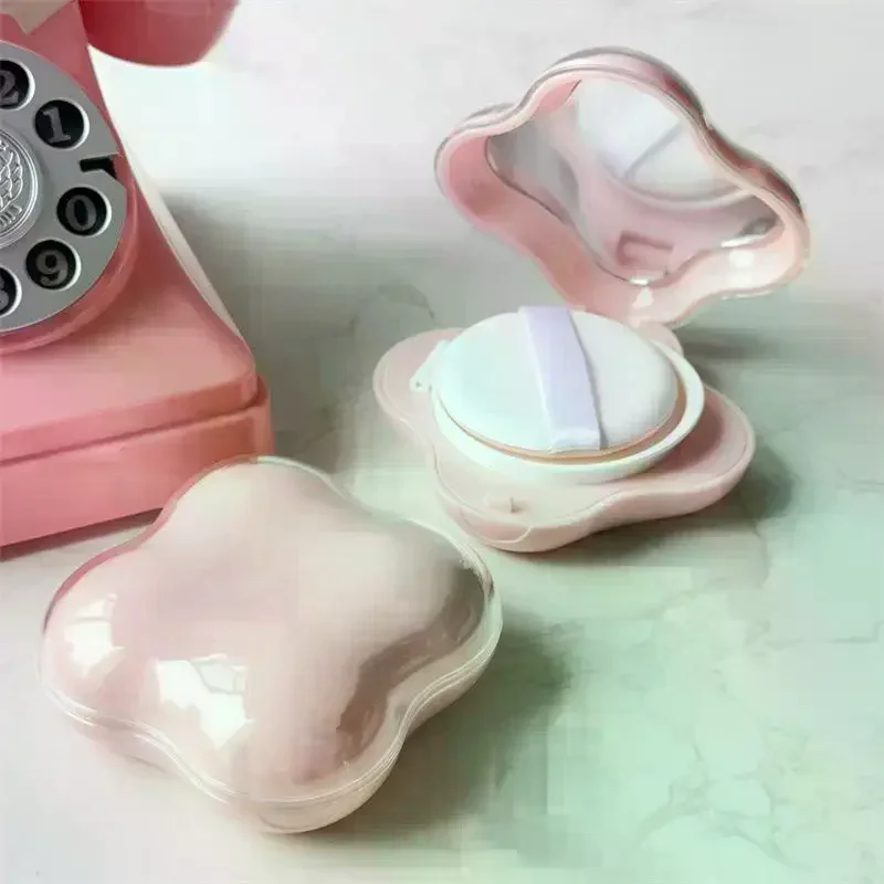 Caja DIY de base con cojín de aire, Mini caja vacía bonita para esponjas, espejo portátil para crema Bb, estuche de maquillaje cosmético, contenedor con esponja