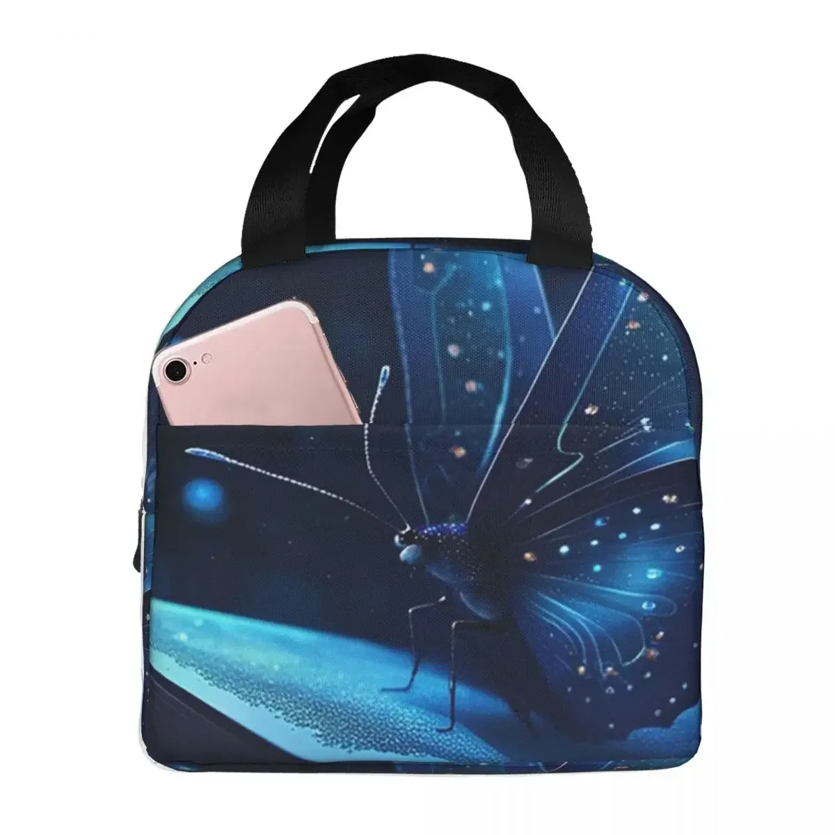 A Fluorescent Butterfly On The Book Of Life Insulated Lunch Bag for Women Children Leakproof Food Boxes Thermal Lunch Box Tote