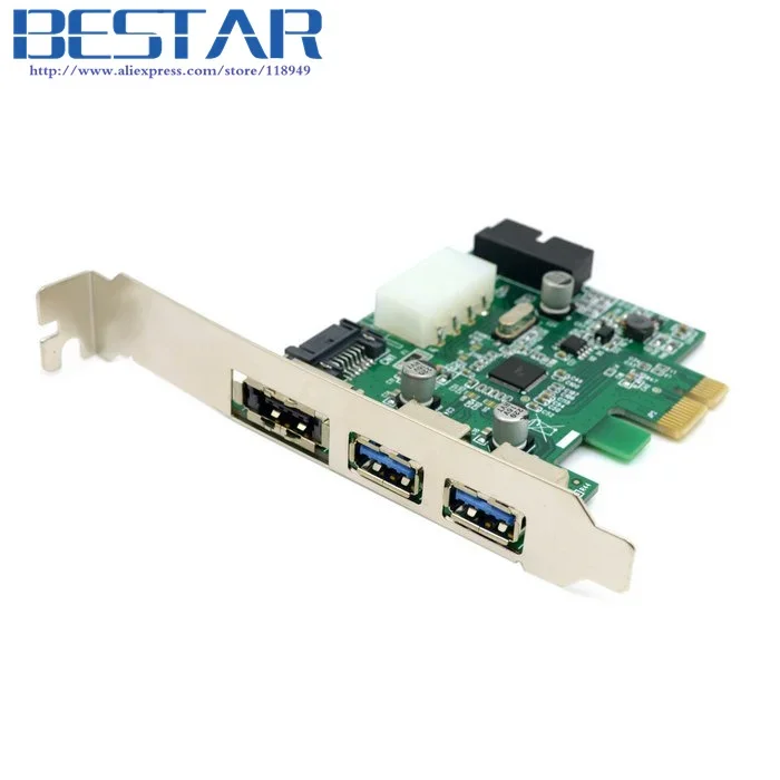 

External 2 Port USB 3.0 & Power Over Esata & 19pin USB Header Combo Pci-e PCI Express Card adapter