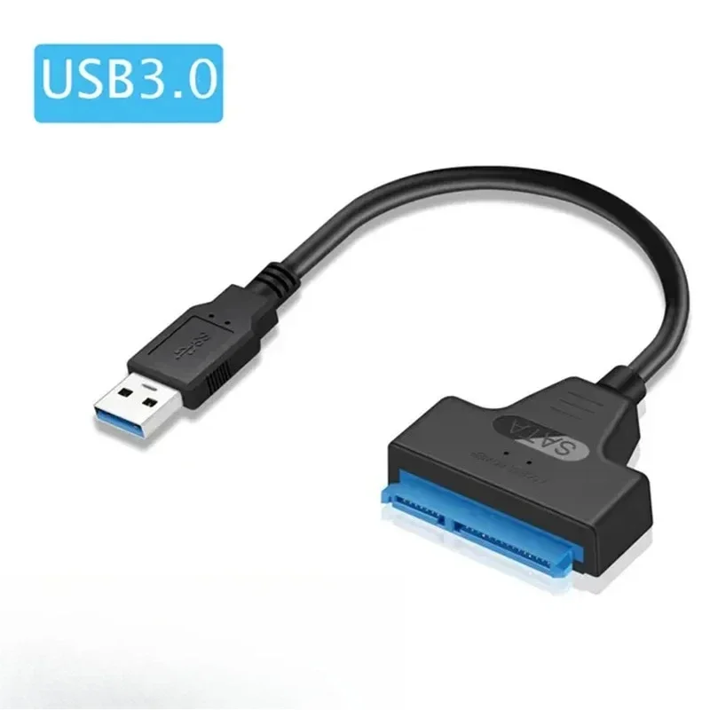 Câble SATA vers USB 3.0/2.0 jusqu'à 6 Gbps pour disque dur SSD externe 2.5 pouces, adaptateur SATA 3 22 broches, cordon USB 3.0 vers Sata III