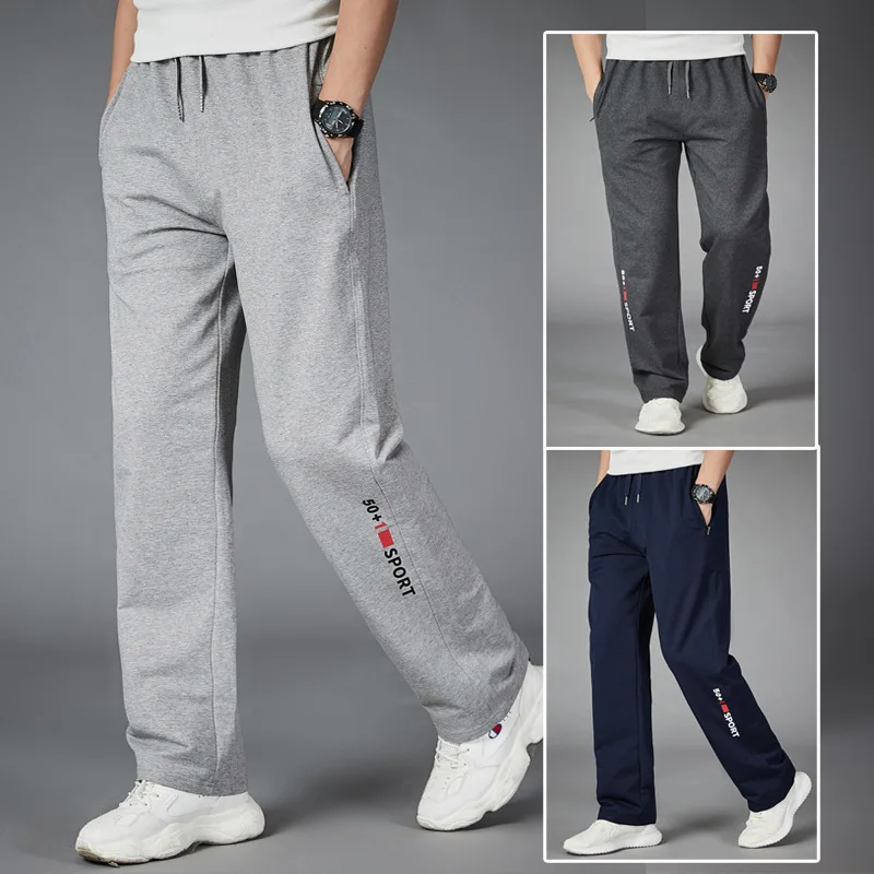 Men Running Pants Joggers Sweatpant Spring Autumn Jogging Sport Trousers Loose Gym Fitness Straight Breathable Active Pants 5XL image 5