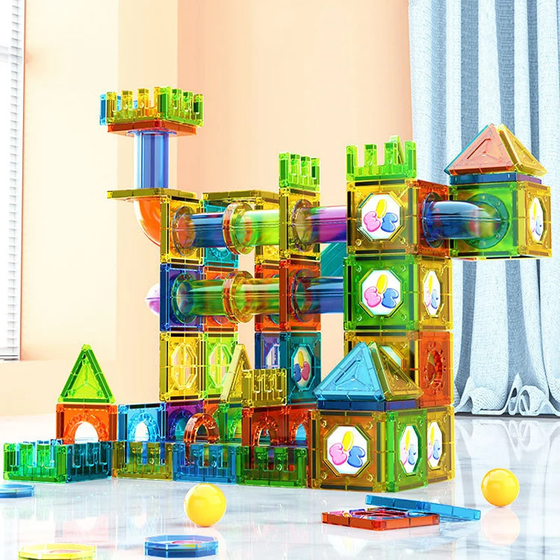 Set di costruzioni magnetiche di design di medie dimensioni da 200 pezzi Blocchi magnetici Piastrelle magnetiche Giocattoli educativi per regali per bambini