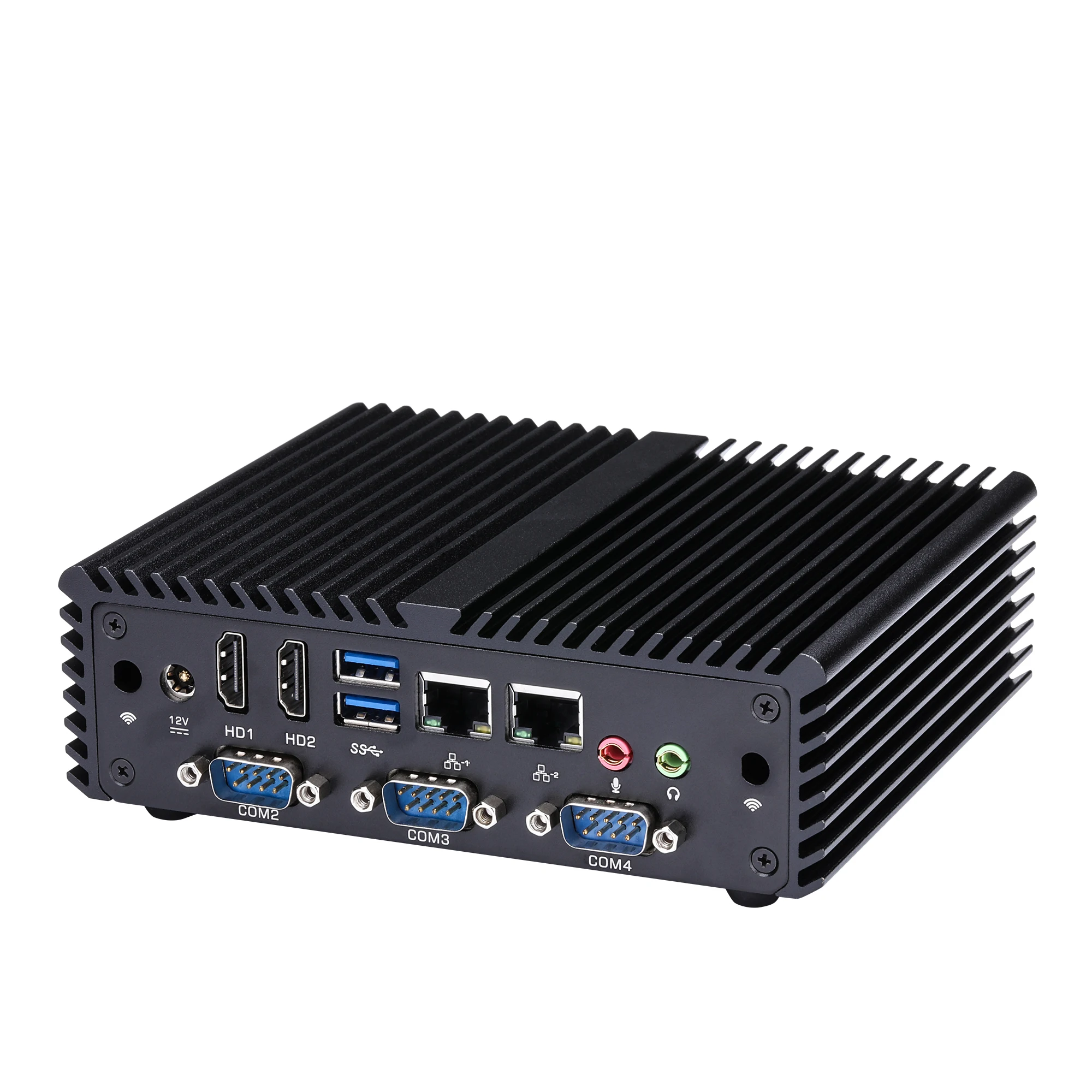 Imagem -02 - Qotom-mini pc Fanless com Intel Core i3 5005u i5 4200u pc Industrial Lan Rs232 Computador Desktop