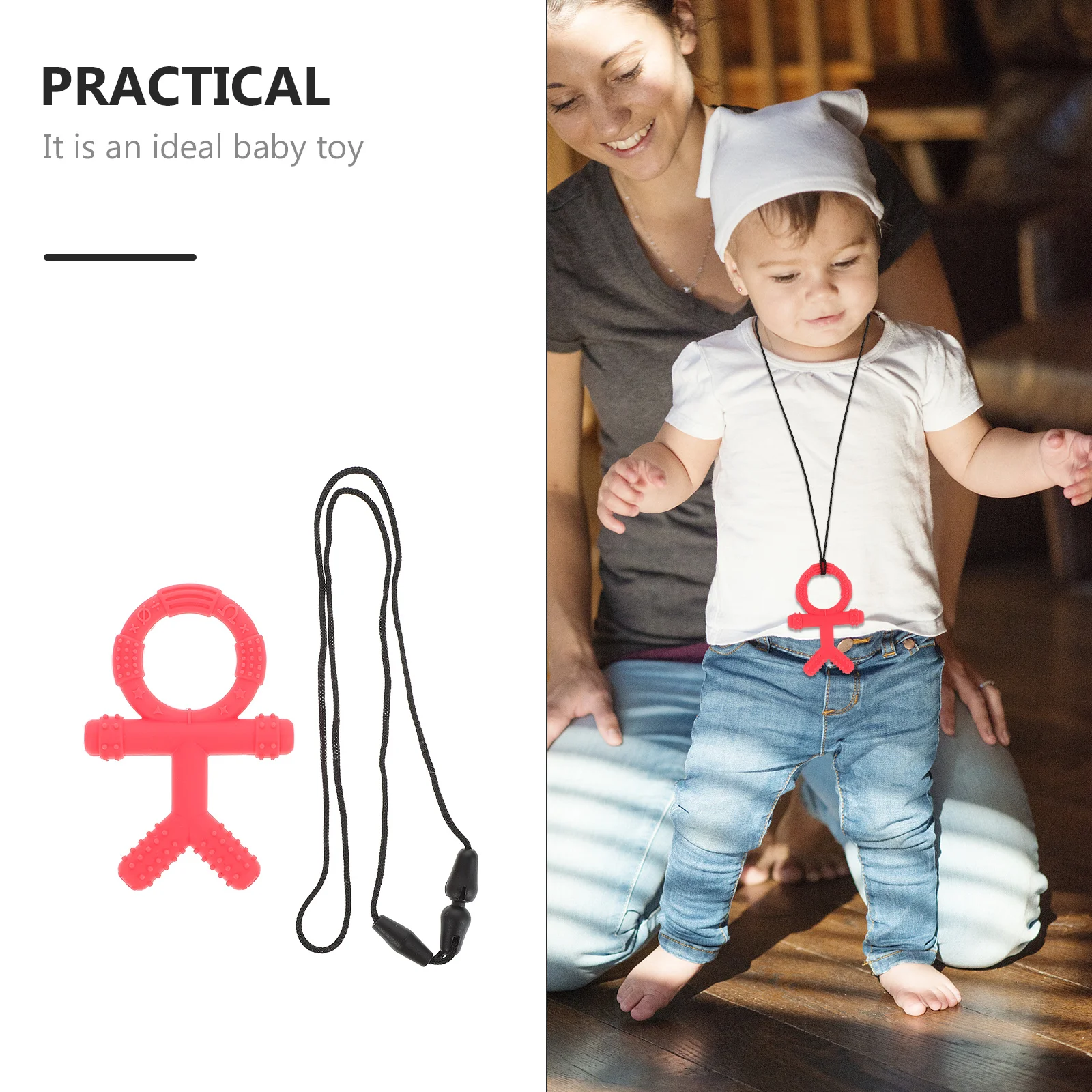 

Прорезыватель, мягкий гибкий молярный помощник, жевательный кулон для младенцев, цепочка против падения, снимает боль, разработкует координацию, успокаивающий жевательный