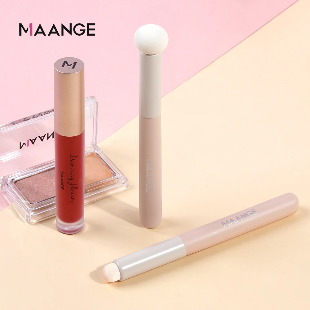 MAANGE 1-2Pcs Round Head Mushroom Lip Brush Makeup Brush Foundation Concealer Wooden Handle Single Brush Cosmetic Beauty Tool