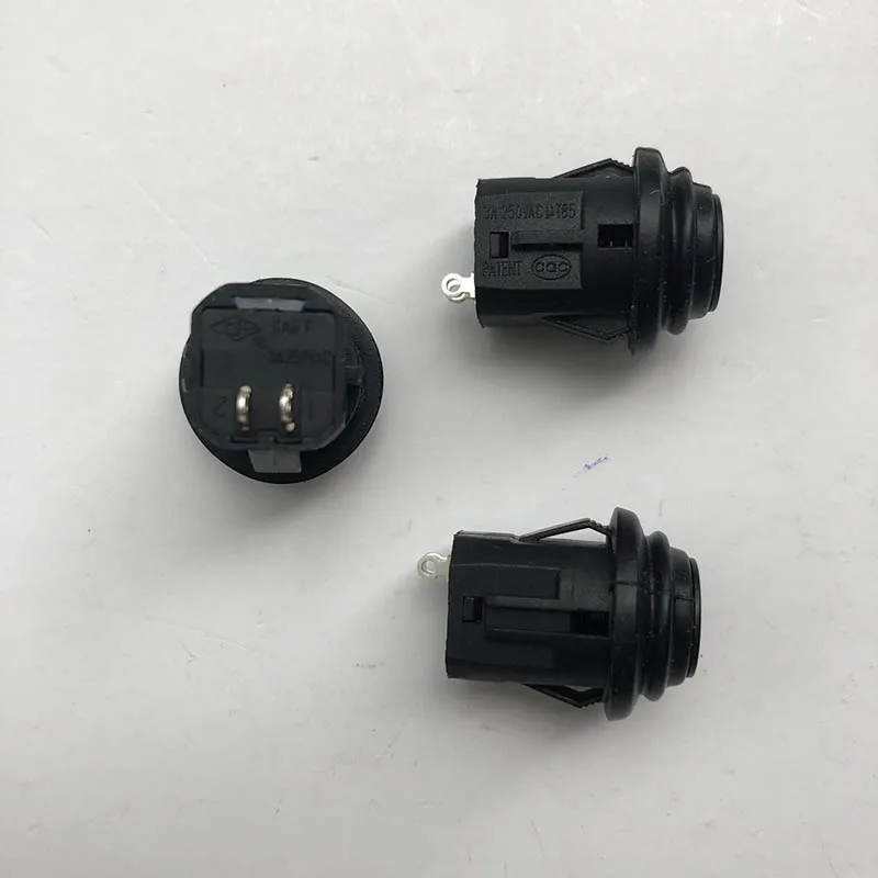 KA6F circular button self-locking switch, 2-pin with lock, waterproof 3A250VAC