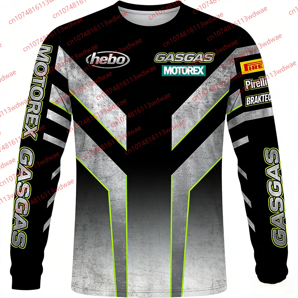 

GASGAS Hebo MOTOREX Motocross Off-Road Motorcycle Long Sleeve Jersey Streetwear Riders Enthusiasts Casual Sports Riding Apparel