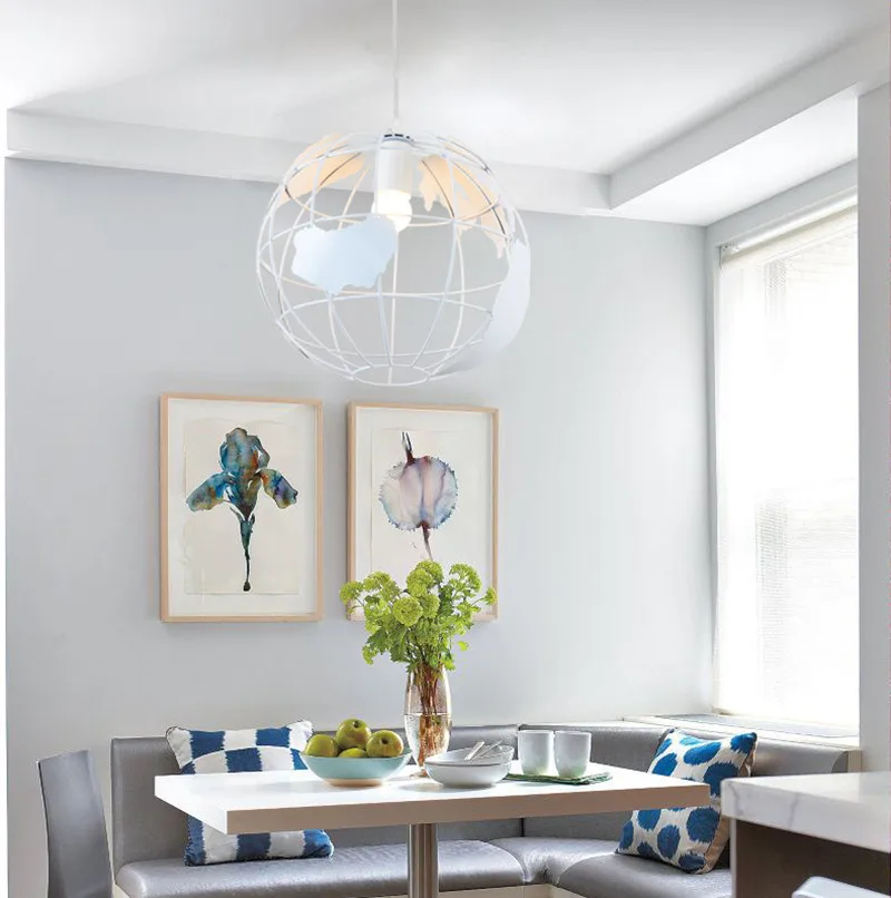 

Pendant Lights for Living , Bedroom and Dining Room in Black Metal, Industrial Ceiling Light, Earth Chandelier with E27 Socket ﻿