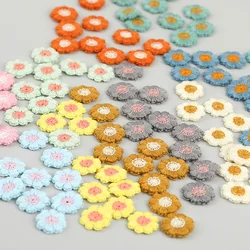 50pcs/lot Small Flower Patches Hand Stitch On Applique For Clothes Embroidered For Clothing DIY Motif Stripes Clothes 20mm