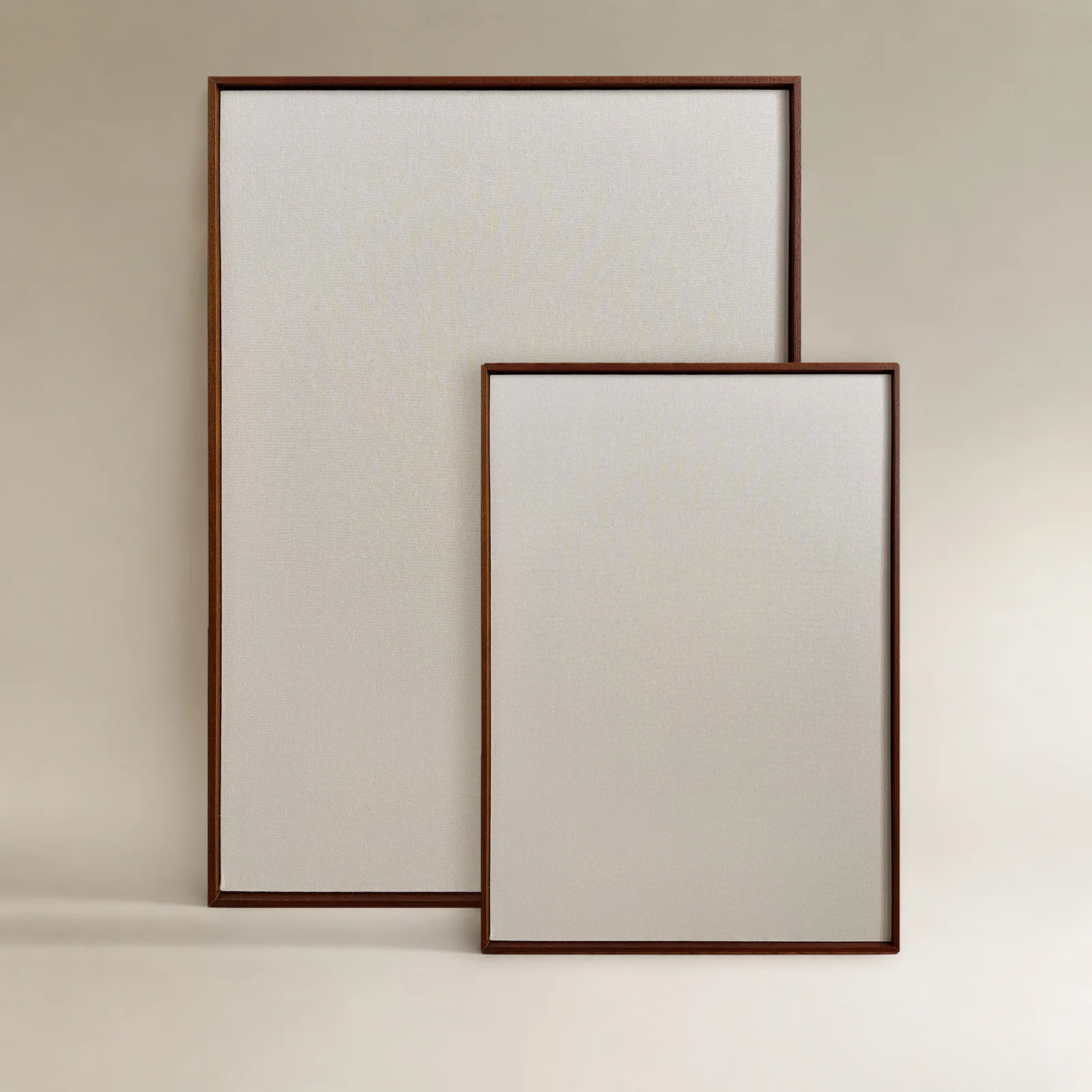 Beige Linen Fabric Magnetic Bulletin Board Slim Wooden Frame Wall Mount Photo Display Vision Board Home Office Memo Notice Board