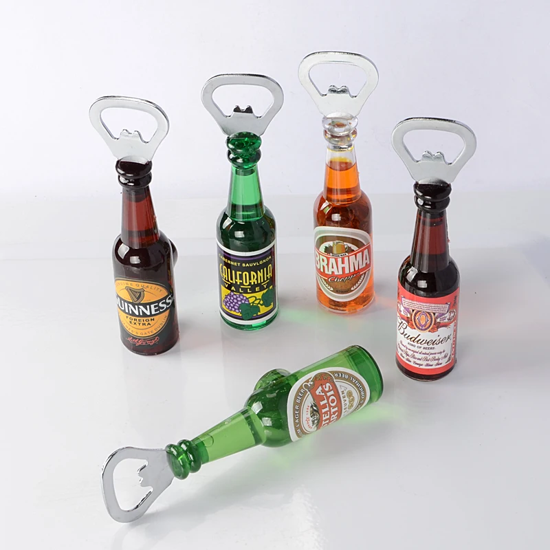 Wine bottle opener, refrigerator magnetic sticker