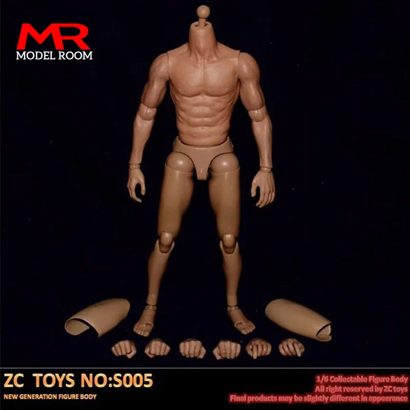 ZCtoys S005 1/6 Asian Male Muscle Joint Body 12'' Narrow Shoulders Male Soldier Super Flexible Action Figure Body Doll