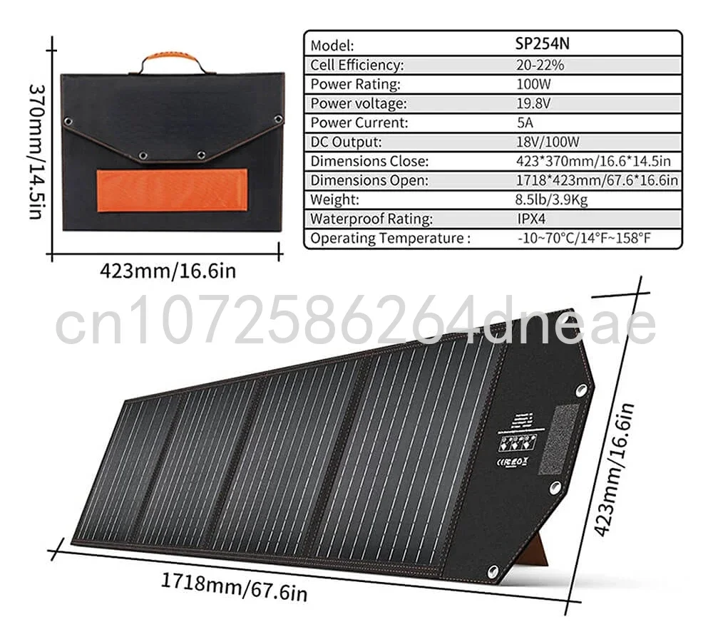 Backup Outdoor Camping Generator Waterproof Portable Power Station Foldable Mono Solar Panels 270w 60 Cells