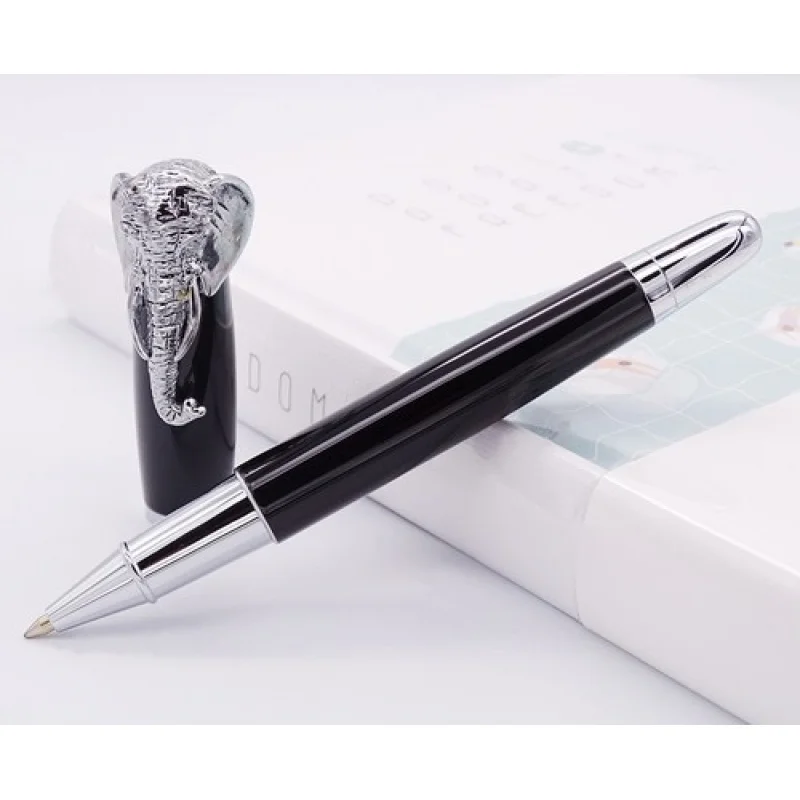 A+ Fuliwen Rollerball Pen Elephant Head on The Cap, Delicate Black Signature Pen
