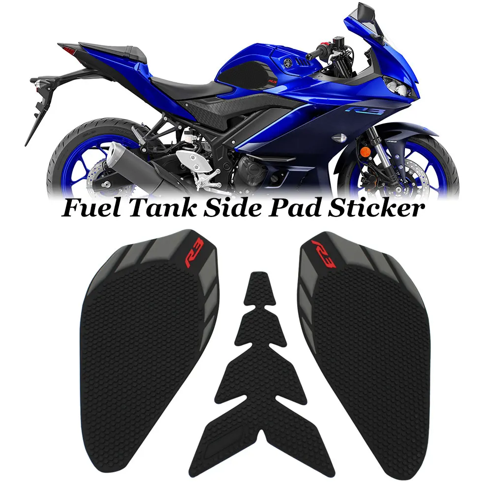 R3 moto Tank Pad Protector Sticker decalcomania Gas Knee Grip Tank 3 M per Yamaha YZF R3 2019-2023 adesivi antiscivolo