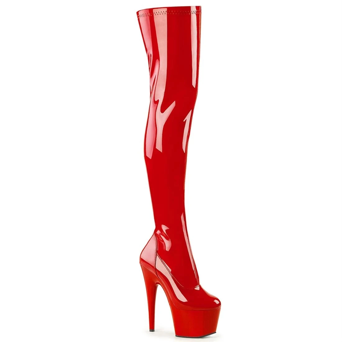 17cm heels sexy over-the-knee boots, shiny lacquered upper stage shoes, plus size pole dancing boots for models dance shoes