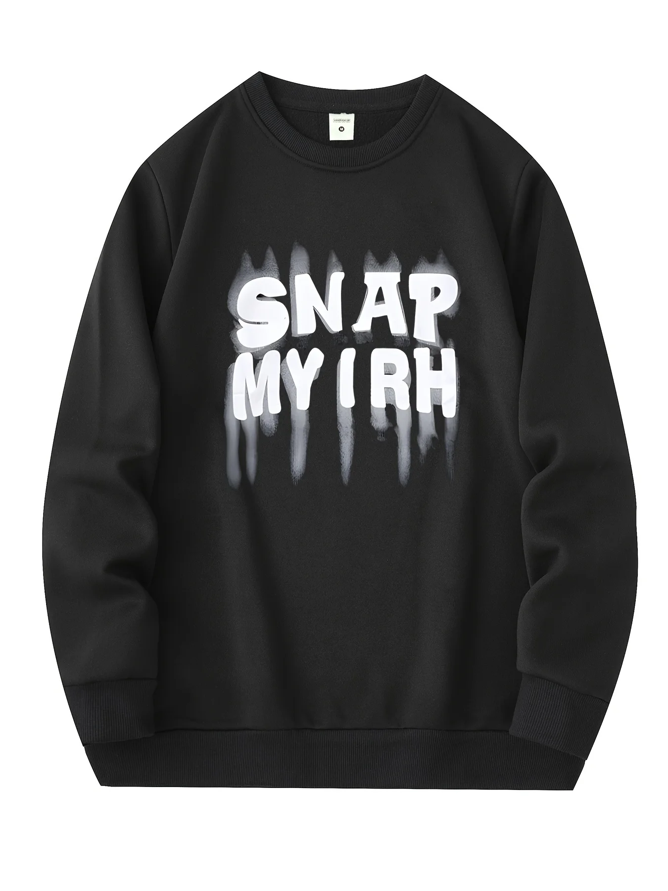 هودي رجالي أنيق كاجوال برقبة دائرية وأكمام طويلة مع تصميم مطبوع عليه حروف