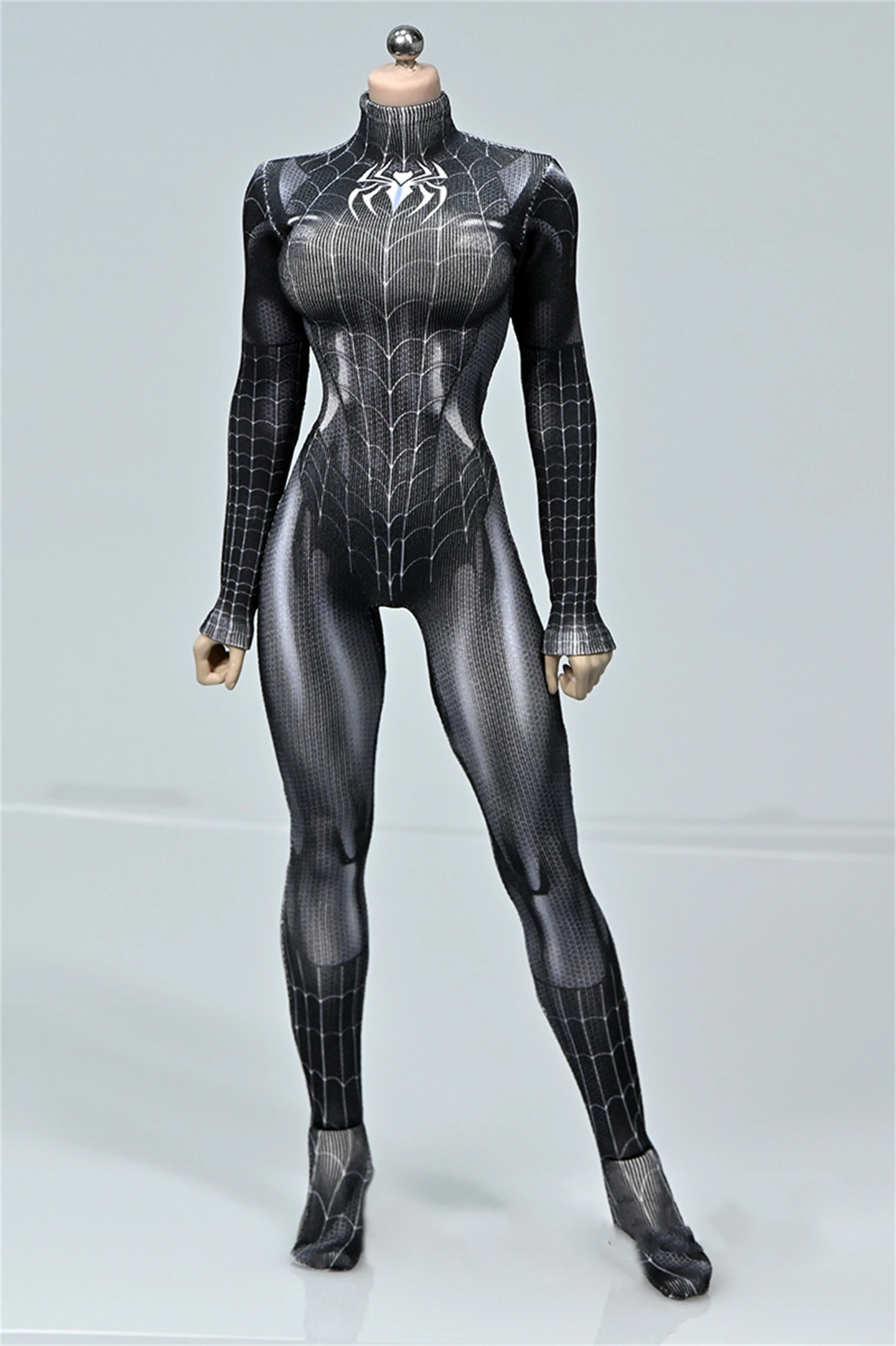 1/6 Scale The Black Spider Jumpsuit Bodysuit Tights Clothing Fit for 12inches TBLeague Phicen Action Figure Body