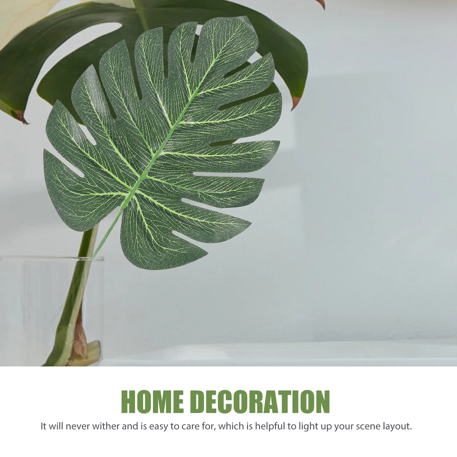

12Pcs Clear Texture Monstera Leaves Stems Artificial Leaves for Flower Arranging Party Decor Artificial Leaf for Home