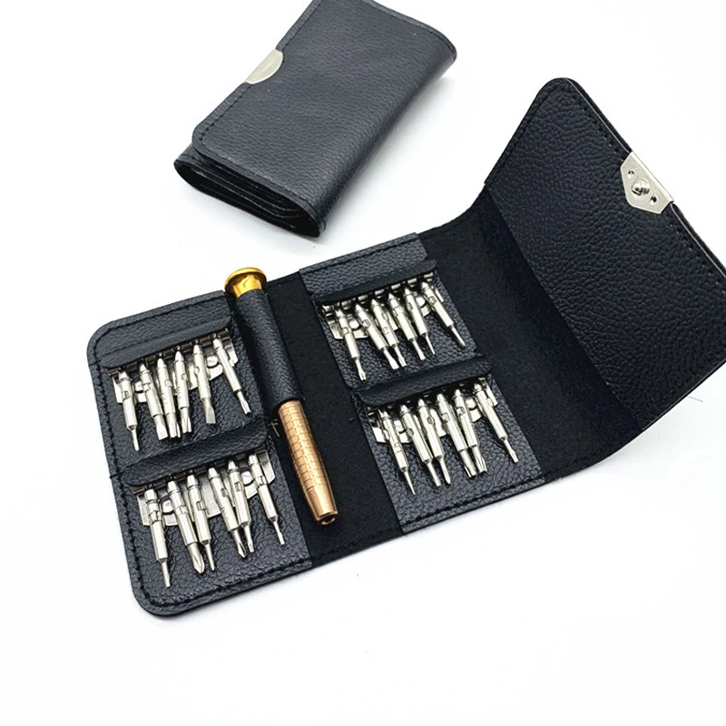 25 IN 1 Mini Precision Screwdriver Set Bag Magnetic Handle Multi Bits Kit Pocket Carry Repair Tool for iPhone Phone Watch Clock