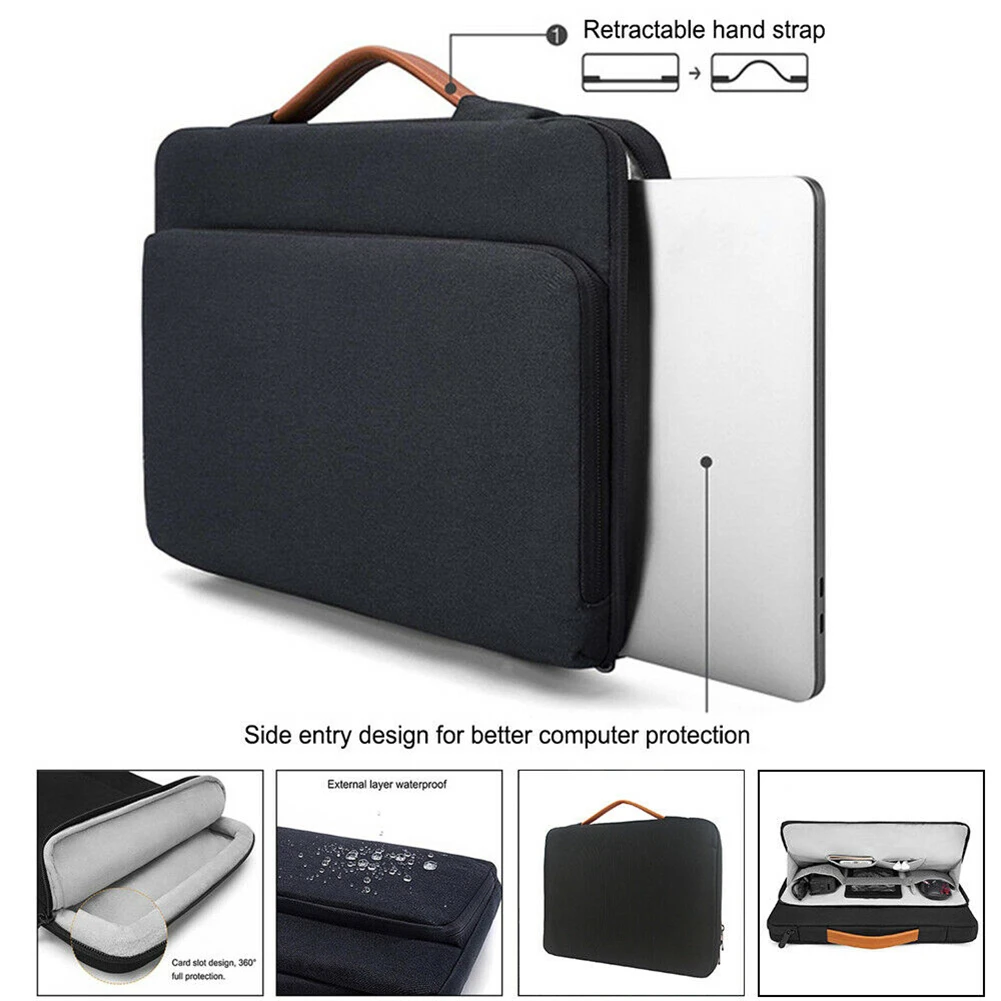 1pc 13.3-14 Inch Cash Withdrawal Laptop Bag Protective Cover With Black And Gray Lining