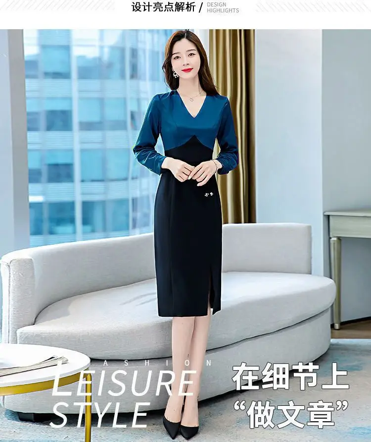 French Style Waist Cinching Dress New Slimming and Hip Hugging Women\'s Dress Elegant Temperament Long Sleeved Slim Fit