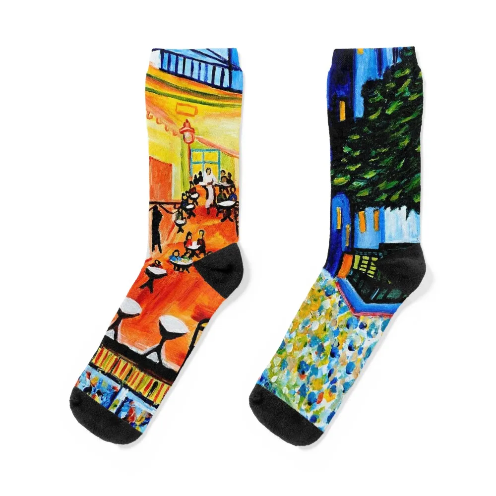 

Cafe Terrace at Night - Van Gogh Tribute Socks Lots halloween anime Socks For Girls Men's