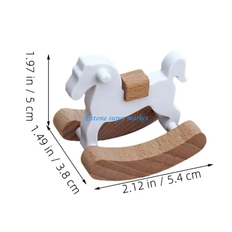 090B 1/12 Doll House Rocking Horse Model Figurine Miniature Furniture For Doll House Bedroom Nursery Room Scene Setting