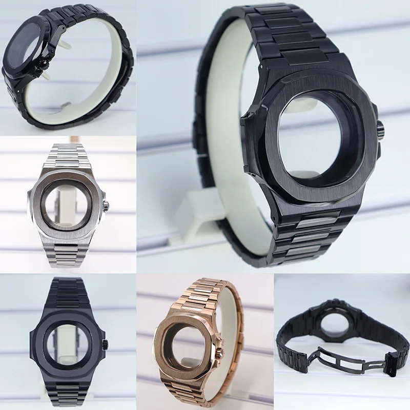 40mm Luxury Watch Case Bracelet For Seiko NH35 NH36 NH34 NH38 Movement Cases With Sapphire Crystal 29.8mm Dial Modified Nautilus