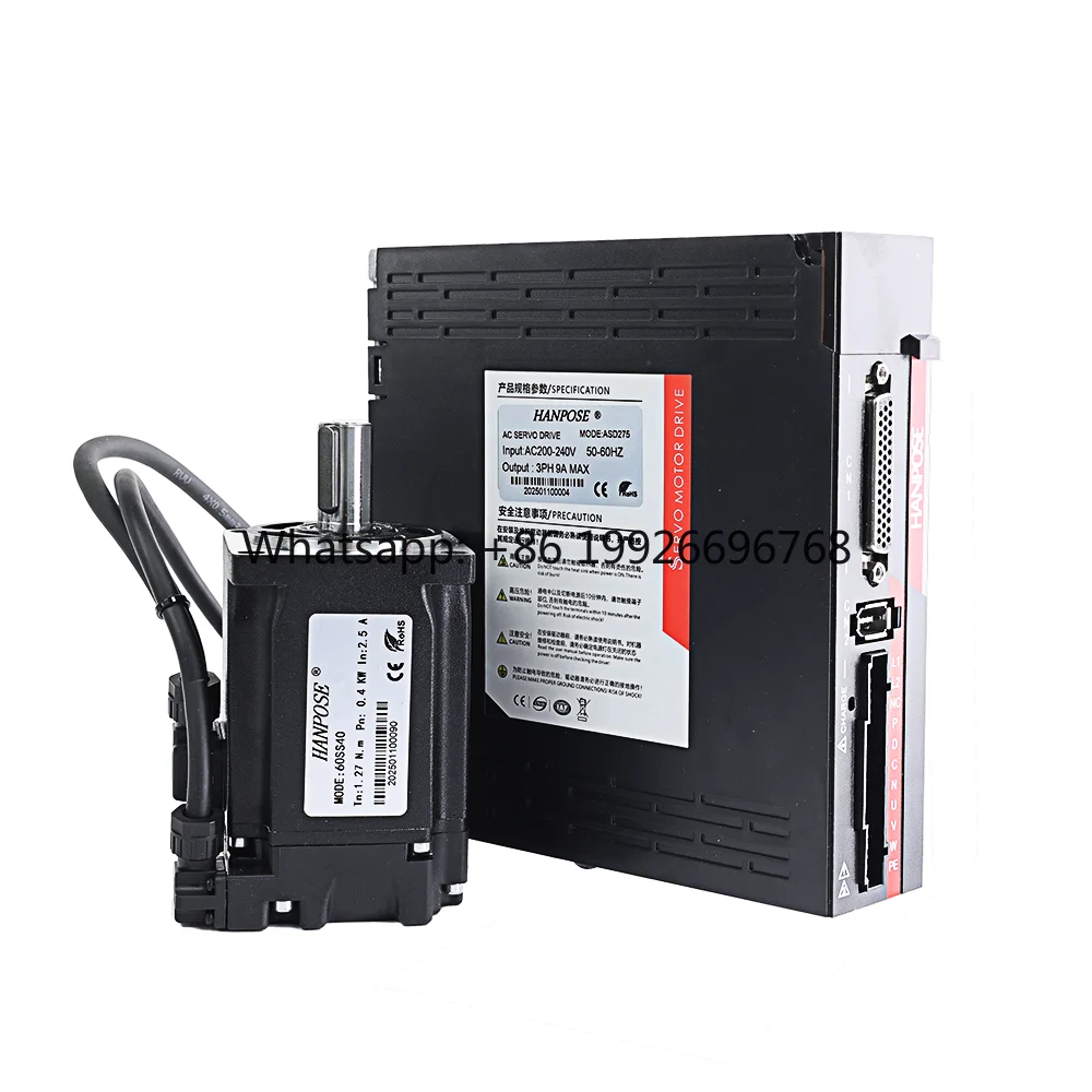 High-performance Automation 60 Servo Motor Drive Kit 0.4kw ASD240 220V 1.3N.m 2.5A 3000-6000rpm VAC 60SS40 Ac Servo Motor 400w