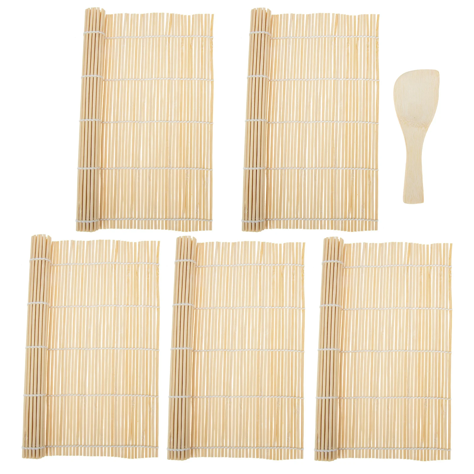 1 conjunto de esteira de rolamento almofada de bambu para kit de fabricação caseira inclui colher de arroz ferramenta de embrulho rolo de sushi gadget barra de cozinha