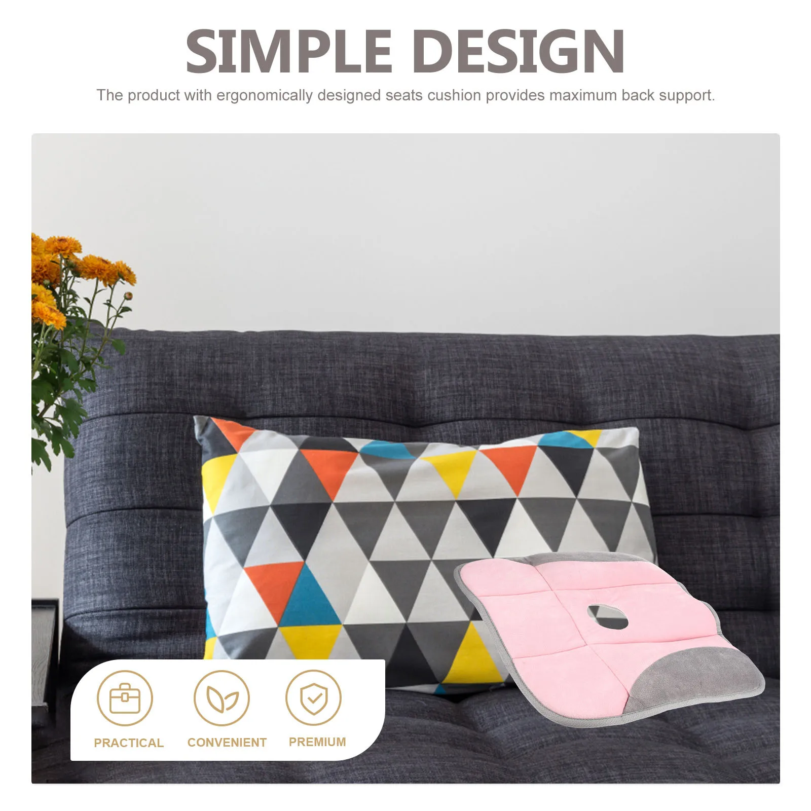وسادة مريحة للأرداف قابلة للتنفس، وسادة كرسي أريكة، تصميم مريح، مستلزمات مكتبية، محمولة مضادة للانزلاق، متعددة الوظائف #1