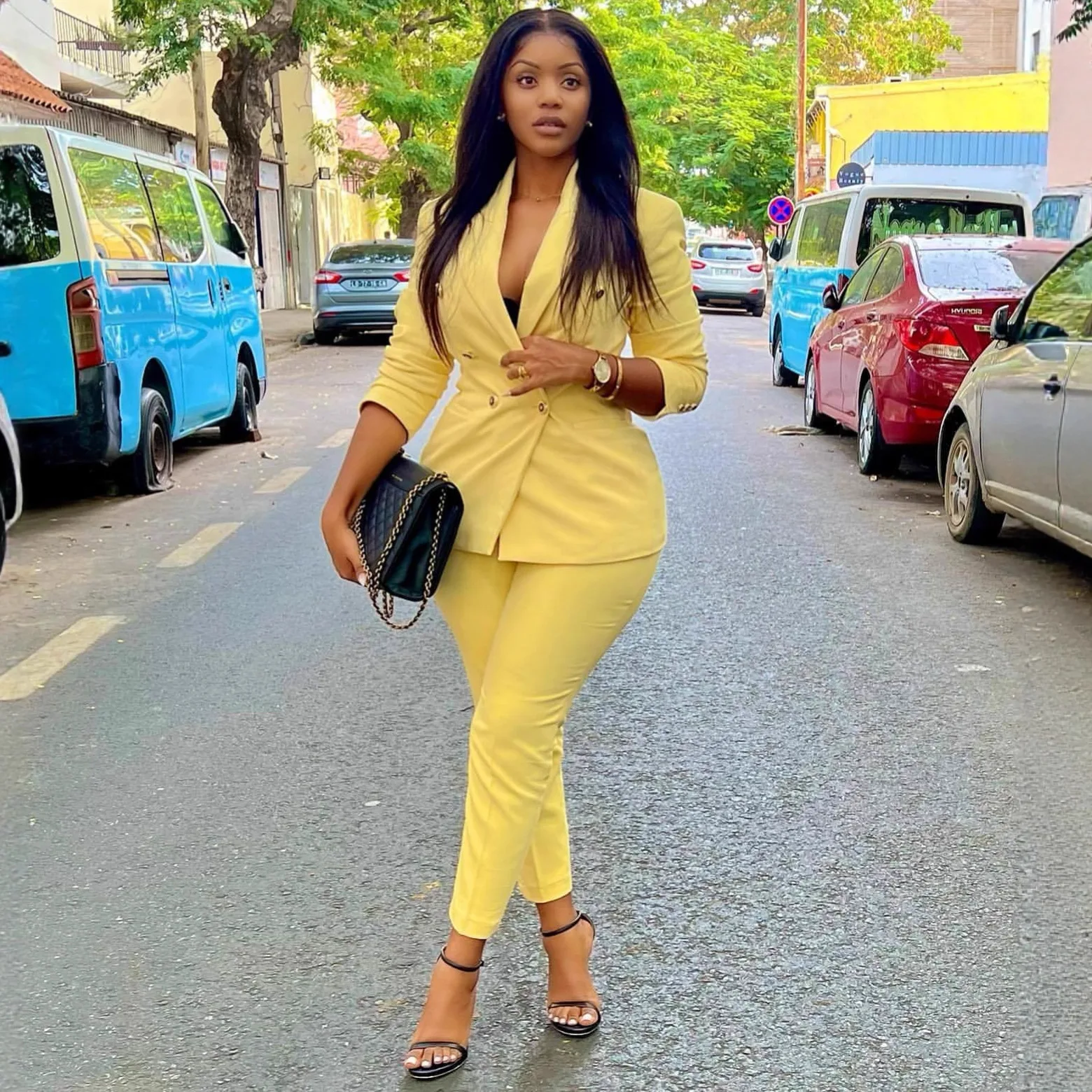 

Новинка 2026: Летний/Весенний комплект из 2 предметов для женщин — пиджак и брюки с высокой талией, прямого кроя. Деловой повседневный офисный костюм.