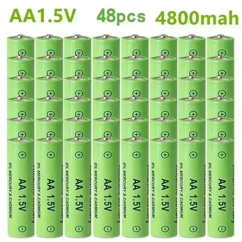 2024 hot selling rechargeable battery AA 1.5V 4800mAh alkaline technology battery, suitable for LED lights, toys, cameras