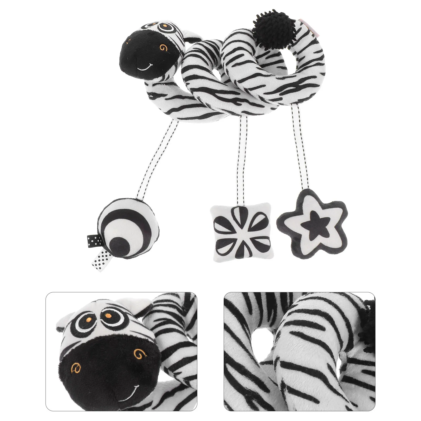 1 stks zwart wit zebra bed rond pasgeboren hangende dieren wandelwagen bel wieg speelgoed vroege onderwijs babybed comfort