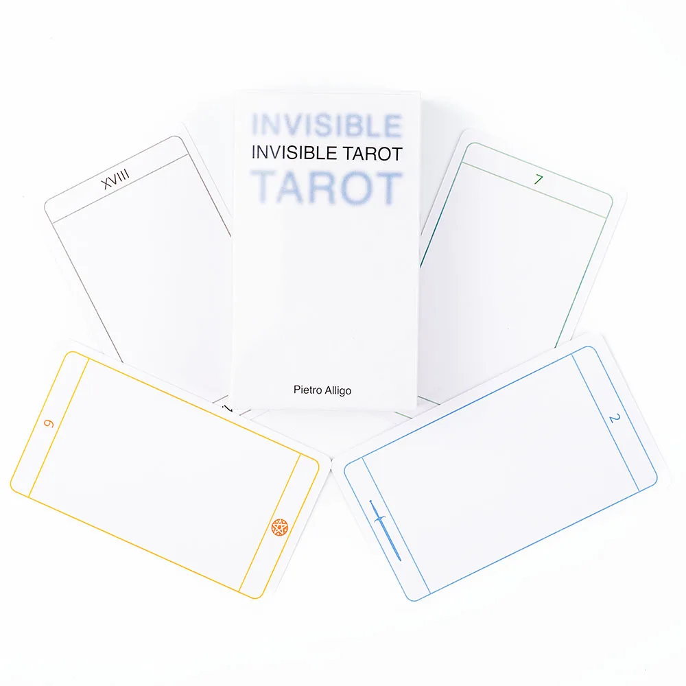 Unsichtbares Tarot-Deck mit 78 Blankokarten zum Selbstgestalten, 10,3*6cm, Englische Visions Divination Edition, Brettspielkarten