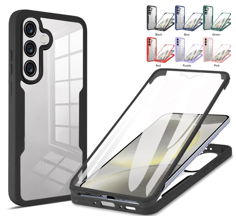 

360 Double Sided Full Protection Phone Case for Samsung Galaxy A16 A26 A36 A56 A06 Slim Clear Cover with Screen Protector