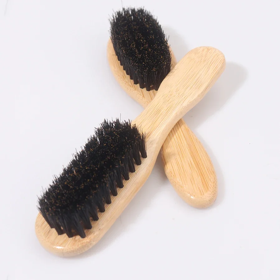 1 다기능 남성용 대나무 갈기 수염 쉐이핑 브러시, 살롱 및 가정용에 적합, 실제 머리 가발 전용