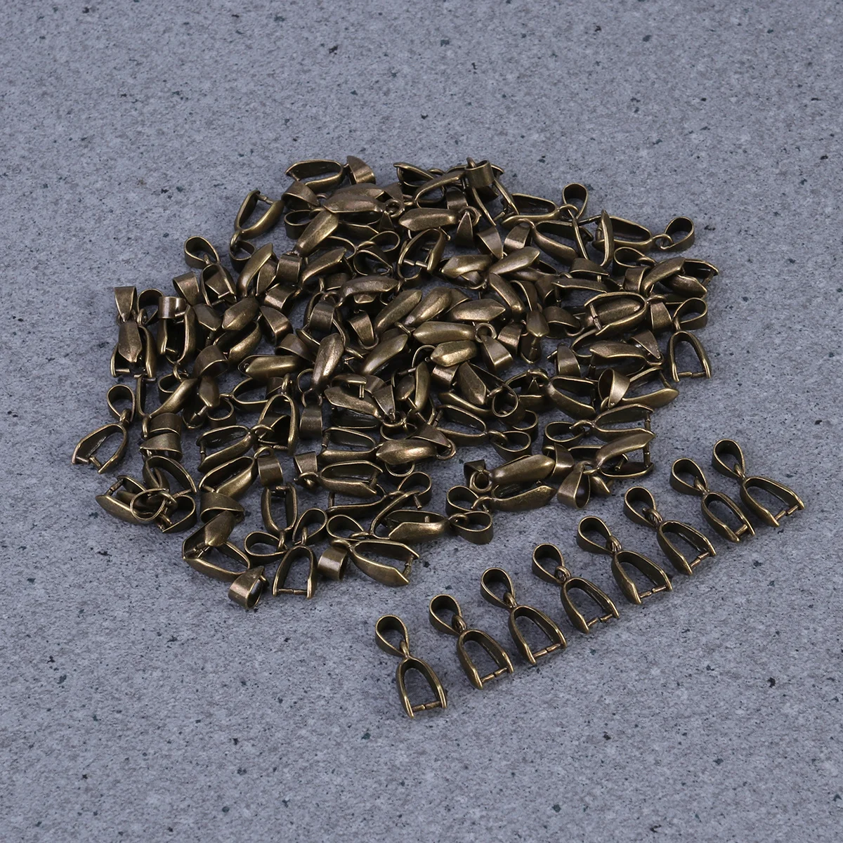 100Pcs Metal Bail Bead Pendant Connector Pinch Clip Bronze 20mm Jewelry DIY Accessory Durable Brass Anti-Rust Jewelry Findings