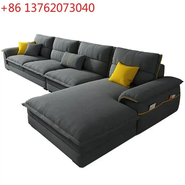 

Living room modern simple large apartment six-piece set princess corner combination Nordic latex sofa