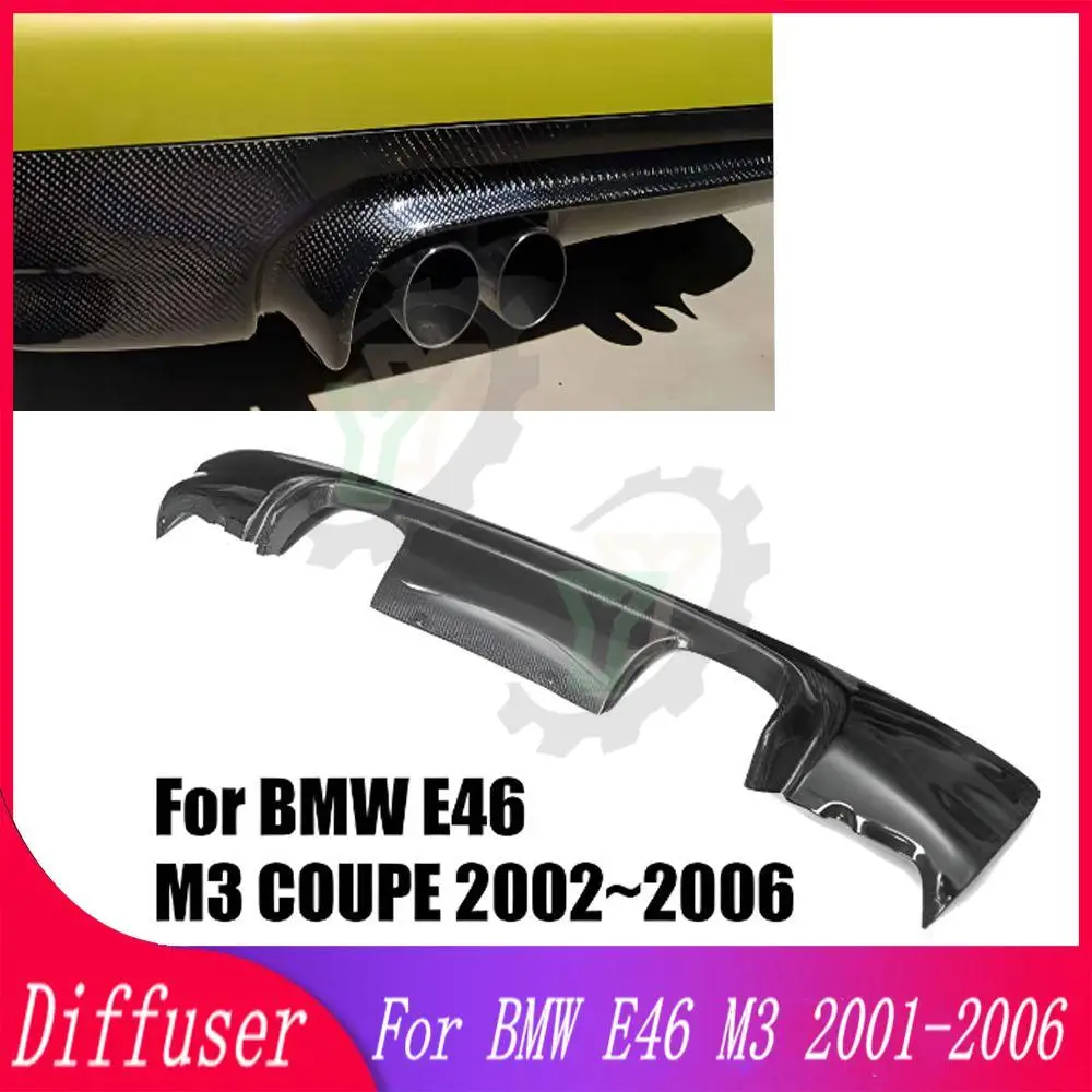 Carbon Fiber Car Rear Bumper Diffuser Lip Protector Guard For BMW 3 Series E46 M3 Coupe 2-Door 2001 2002 2003 2004 2005 2006