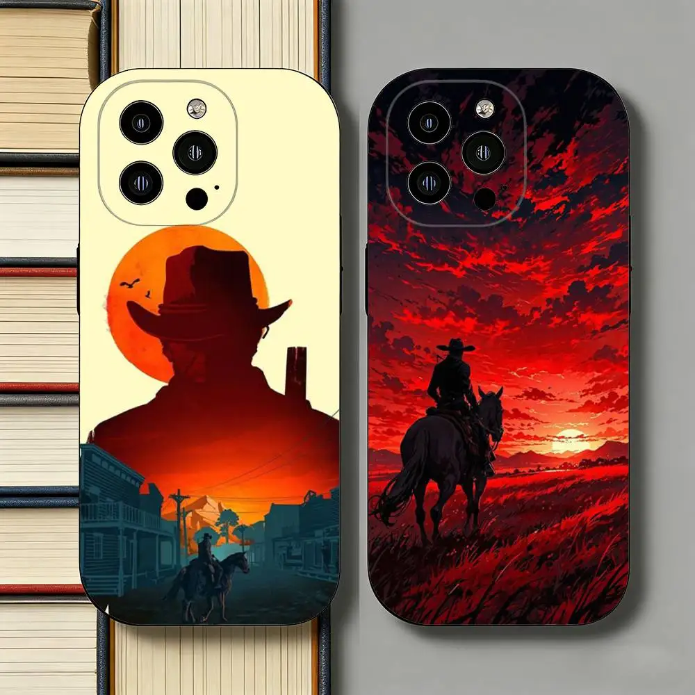 

Red D-Dead R-Redemption Slim Back Phone Case for iPhone 17 Air 16 Pro Max 16e 15 Plus 14 13 Mini 12 11 Protective Cover